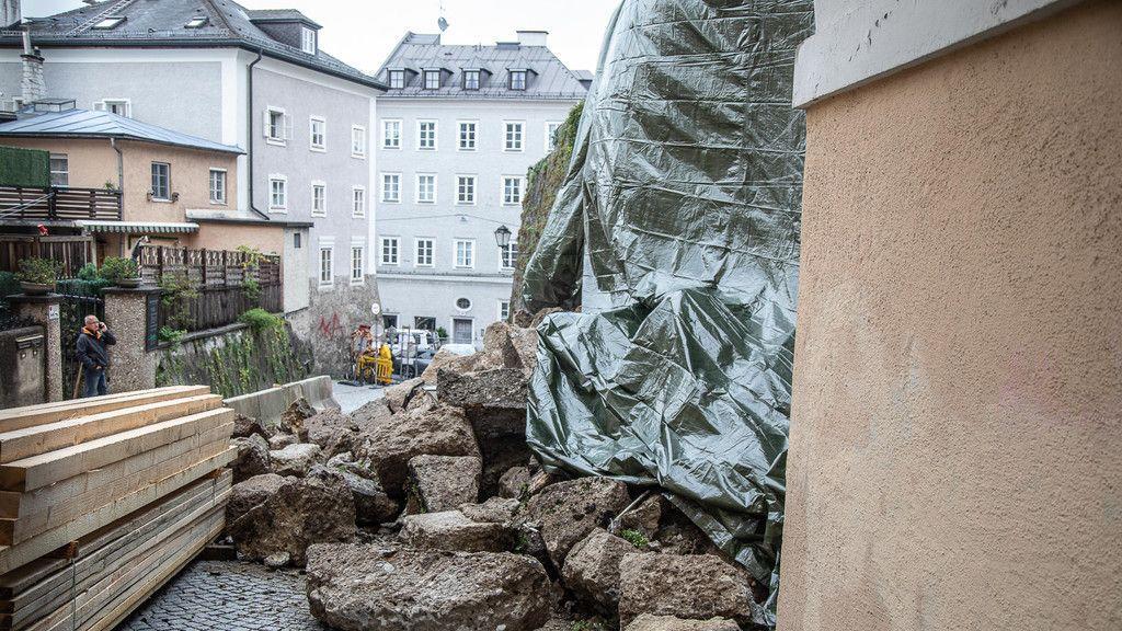 Historische Mauer in Salzburg-Mülln eingestürzt