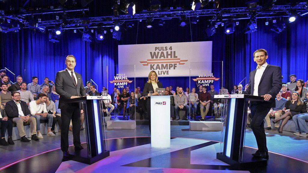 Bilder TV-Duell Strache Kern Kurz