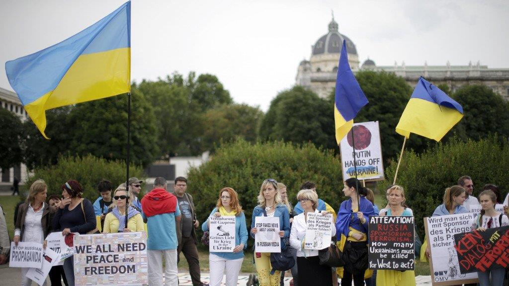 Demonstration gegen Putin-Besuch in Wien