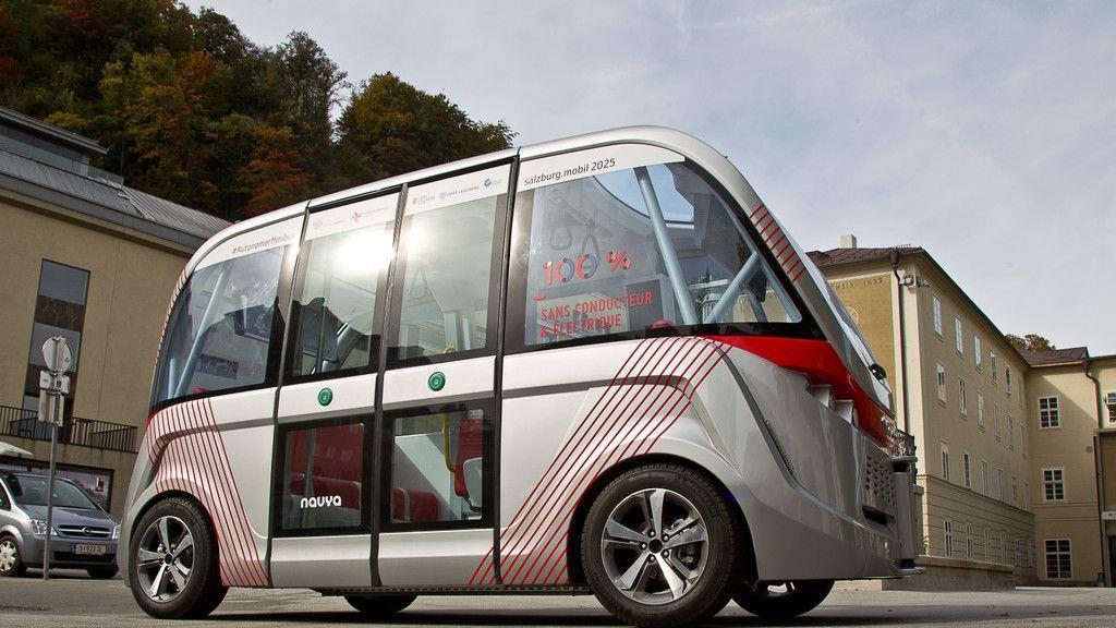 Selbstfahrender Bus in Salzburg vorgestellt