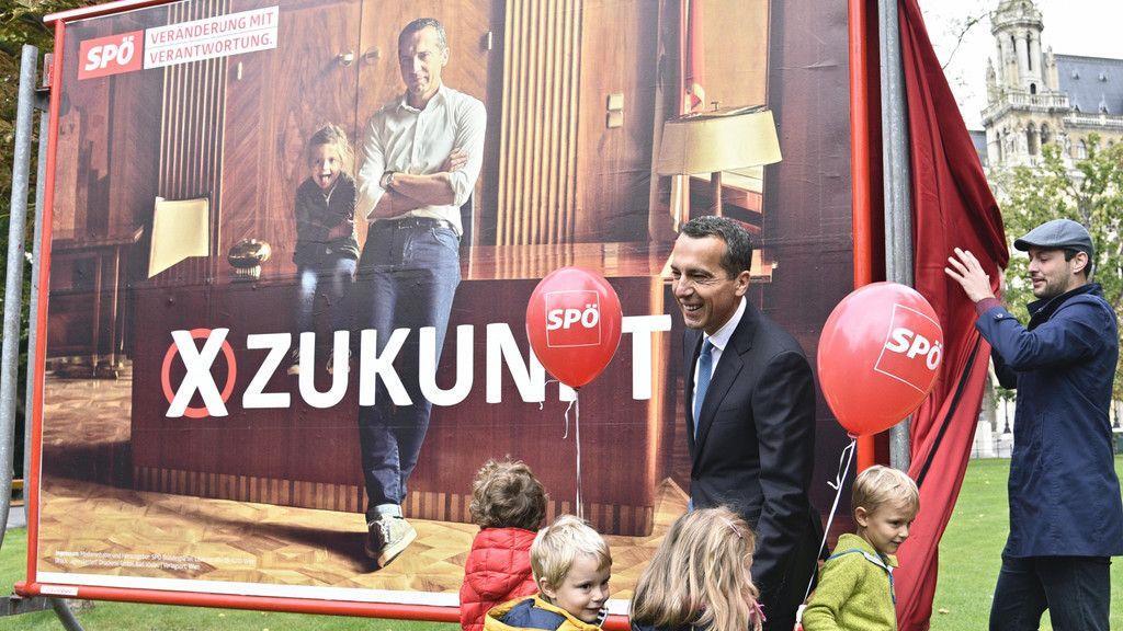 Neue SPÖ-Plakatserie zeigt Kern mit Kindern