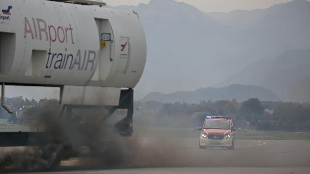 Große Übung am Salzburger Flughafen