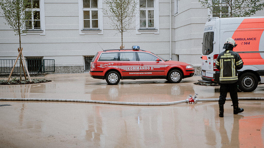Feuerwehrübung im neuen Seniorenwohnhaus Nonntal