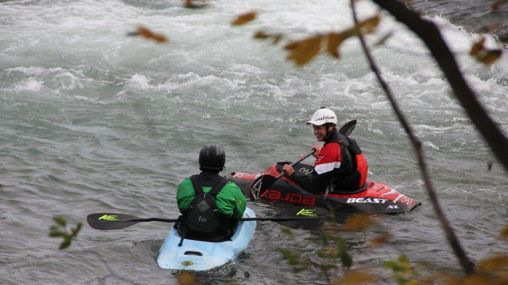 Kajak Freestyle auf der Salzach