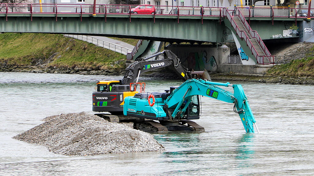 Baggerarbeiten Salzach