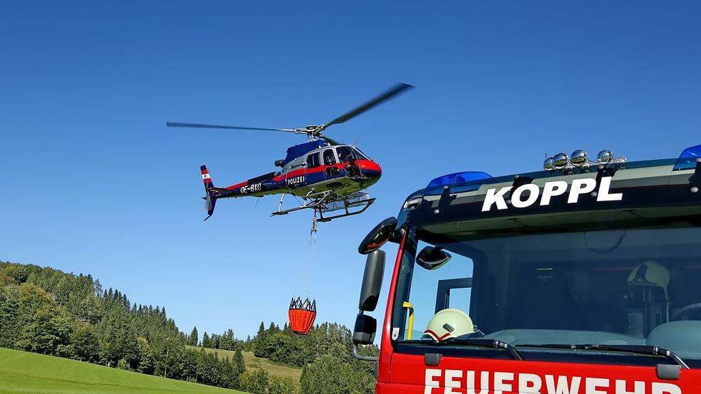 Waldbrand-Übung in Koppl und am Nockstein