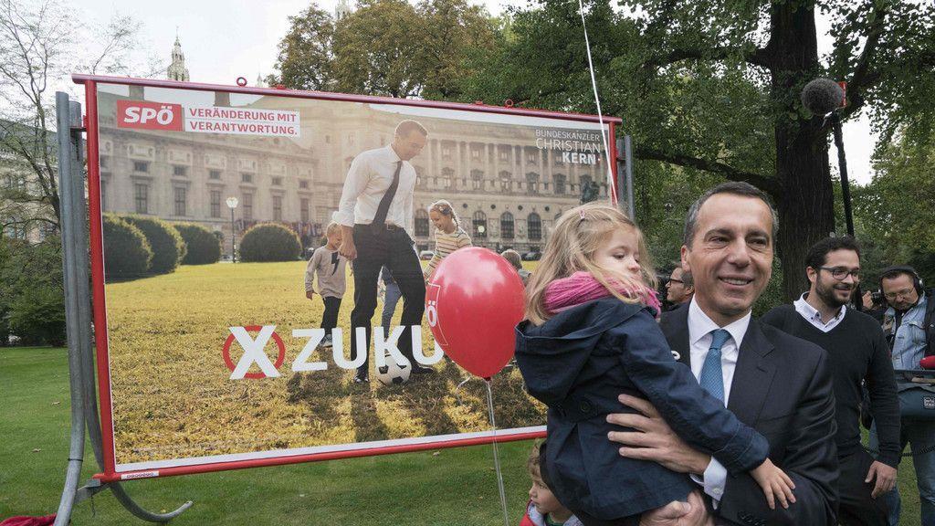 Neue SPÖ-Plakatserie zeigt Kern mit Kindern