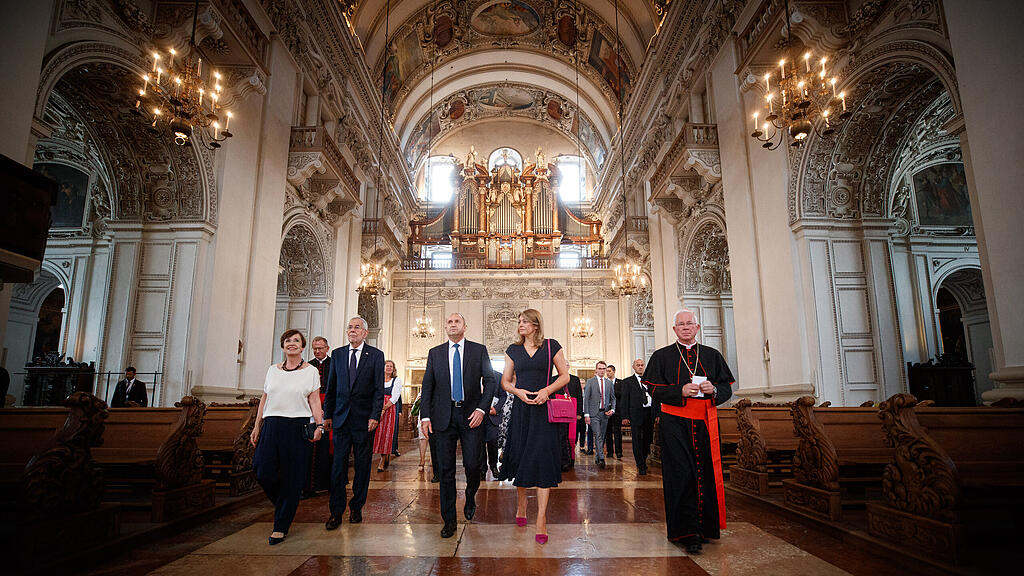 Salzburg Besuch Van der Bellen und Präsident Radew aus Bulgarien