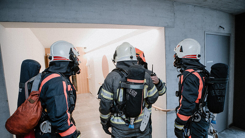 Feuerwehrübung im neuen Seniorenwohnhaus Nonntal