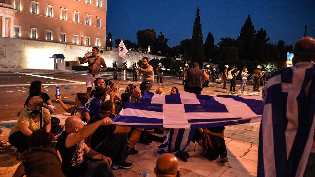 Demo Impfgegner Corona Griechenland