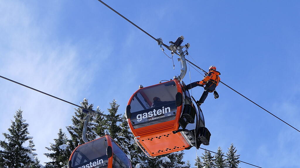 Gondelbahn-Evakuierung: Gasteiner Bergbahnen üben Ernstfall