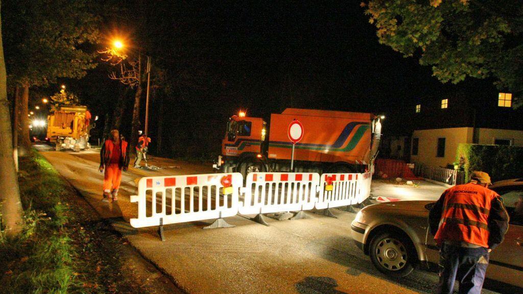 Für Sanierungsarbeiten musste die Moosstraße komplett gesperrt werden.