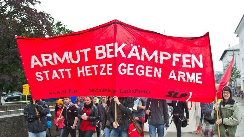 Bettler-Protestmarsch in Salzburg