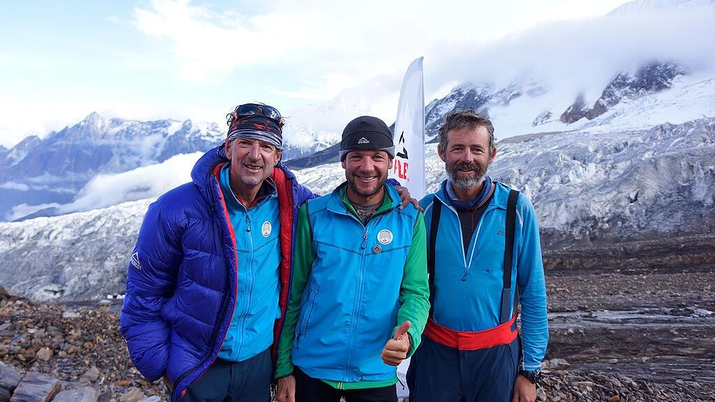 Im Bild: Der Salzburger Sepp Hechenberge (rechts) mit seinen Tiroler Kollegen Markus Amon und Hannes Gröbner