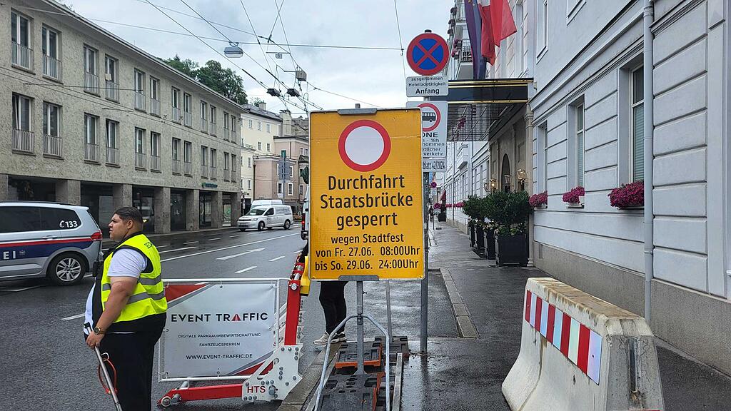 Straßensperren beim Salzburger Stadtfest sorgen für umfangreichen Stau