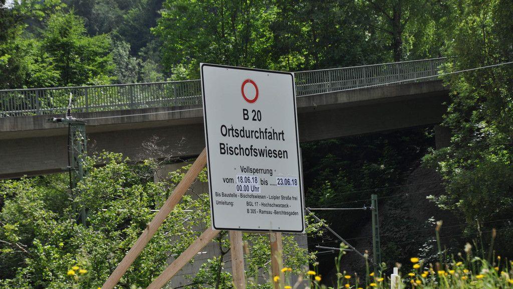 Großbaustelle auf B20 in Bischofswiesen