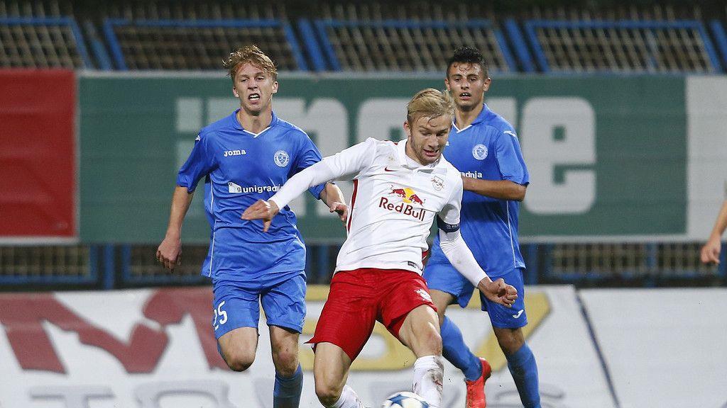 Konrad Laimer in Aktion