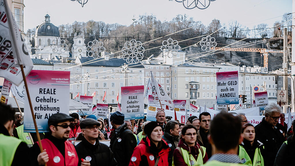 Protestkundgebung GPA-djp Salzburg