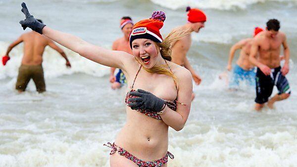 Baden bei Wassertemperaturen von 7,5 Grad