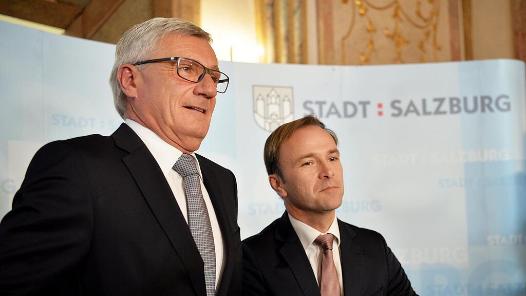 Harald Preuner und Bernhard Auinger Sonntagabend im Schloss Mirabell.
