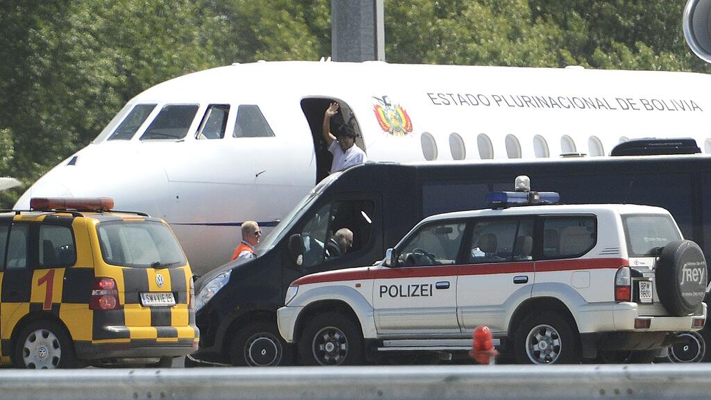 Der bolivische Präsident Evo Morales kurz vor dem Abflug am Mittwoch, 3. Juli, am Flughafen Wien-Schwechat.