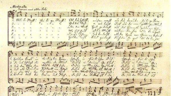 "Stille Nacht, Heilige Nacht" mit sechs Strophen.