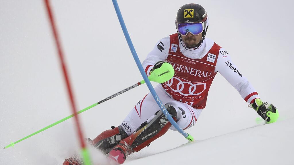 Hirscher im ersten Lauf am Weg zu Platz 4.