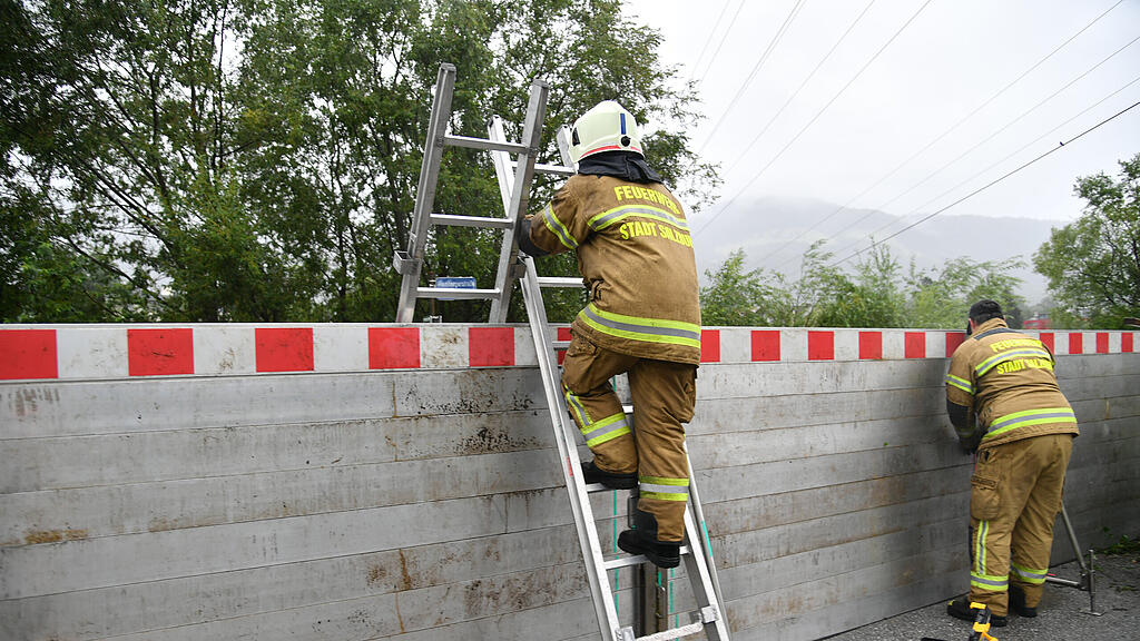 Hochwasser in der Stadt Salzburg
