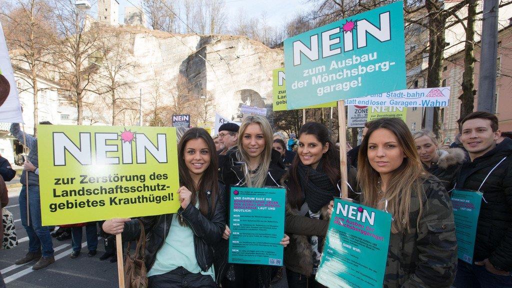 Demo gegen Mönchsberggaragen-Ausbau, II