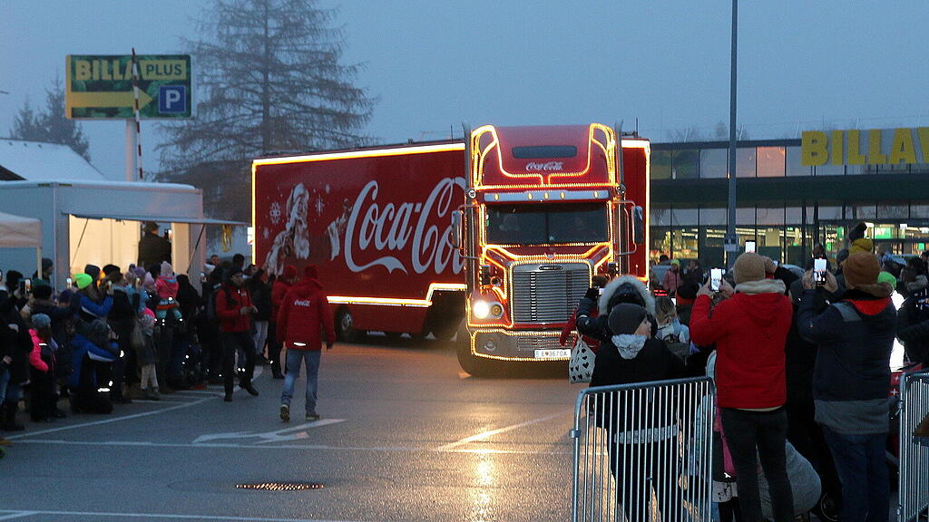 Erstmals Coca-Cola Truck in Oberalm