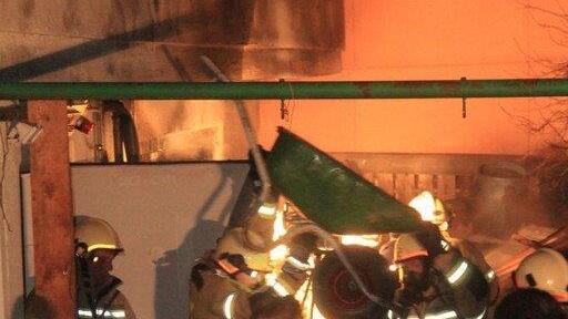 Holzlager in Brand