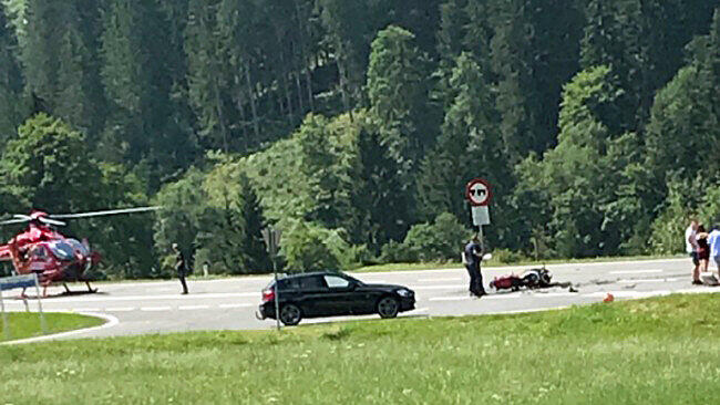 Die Unfallstelle auf der B99 in Untertauern.