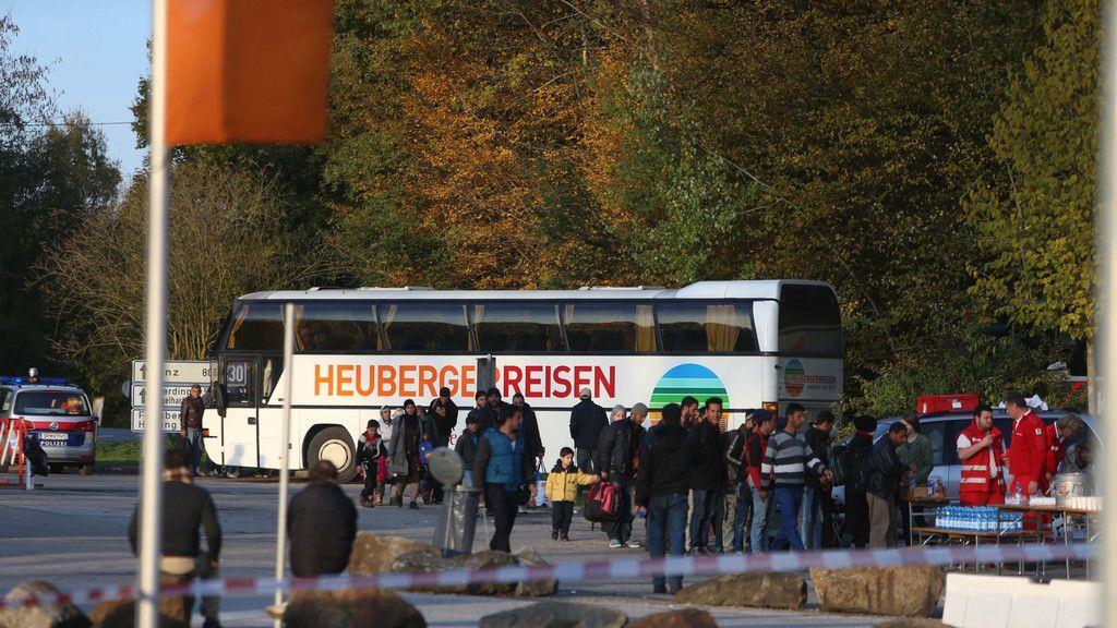 Flüchtlinge an der Grenze zwischen Oberösterreich und Deutschland