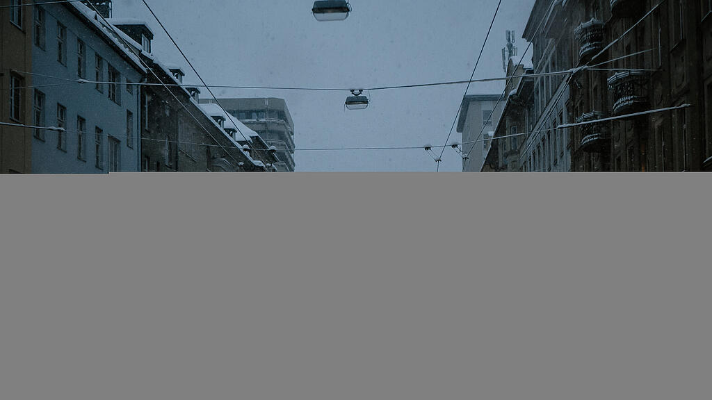 Verschneites Salzburg in den Morgenstunden