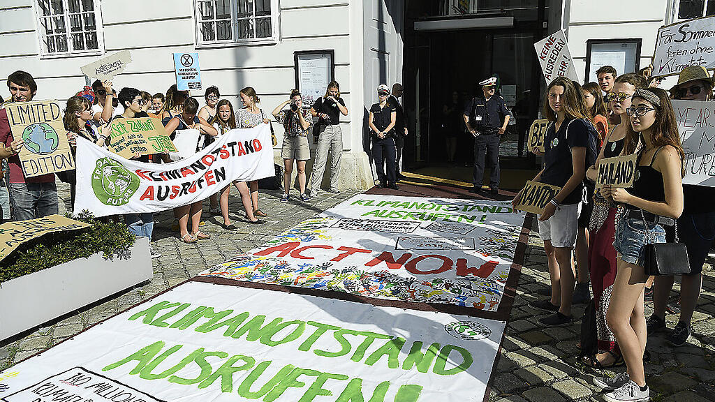 Teilnehmer einer "Fridays for Future" Demonstration in Wien