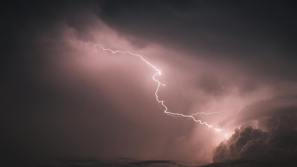 Gewitter, Blitz, Wolken, Regen, SB