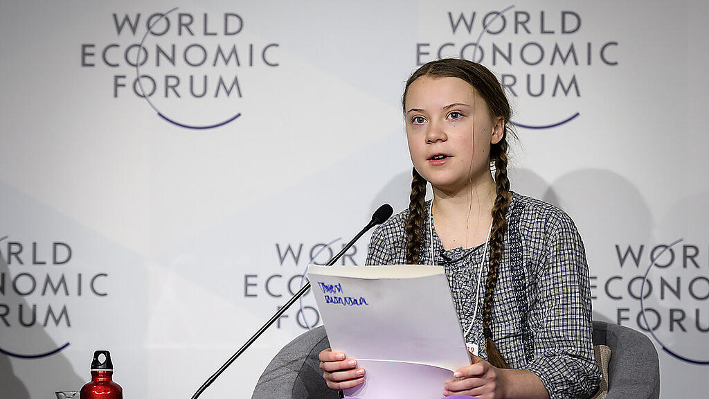 Thunberg war mit dem Zug aus Schweden nach Davos gereist
