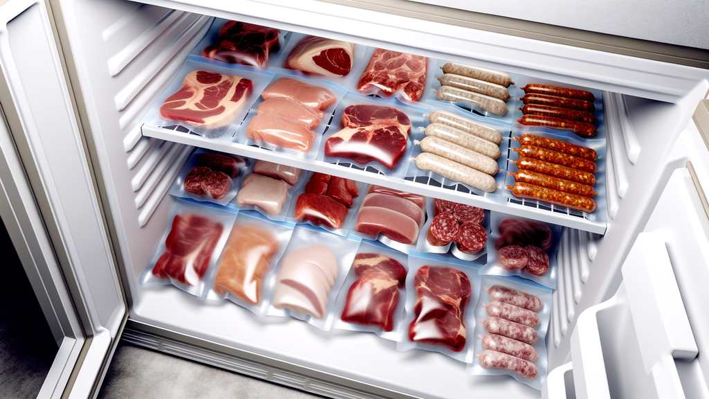 Tiefkühlschrank, Grillen, Grillgut, Steak, Würstel