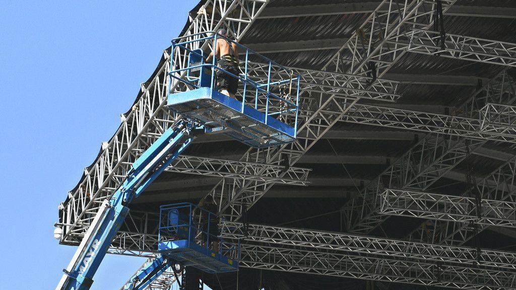 Aufbauarbeiten Donauinselfest 2018