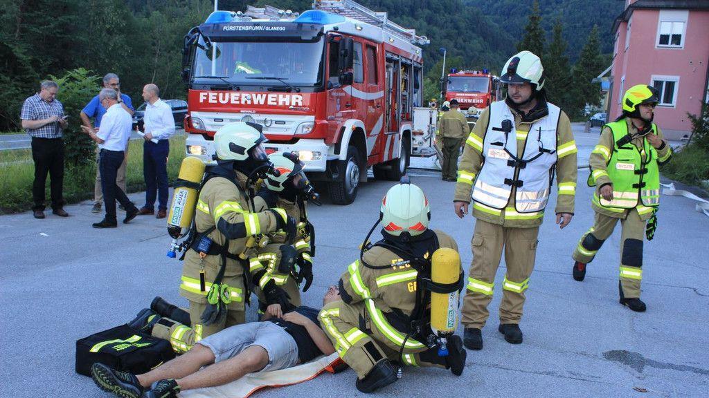 Übung Feuerwehr Grödig