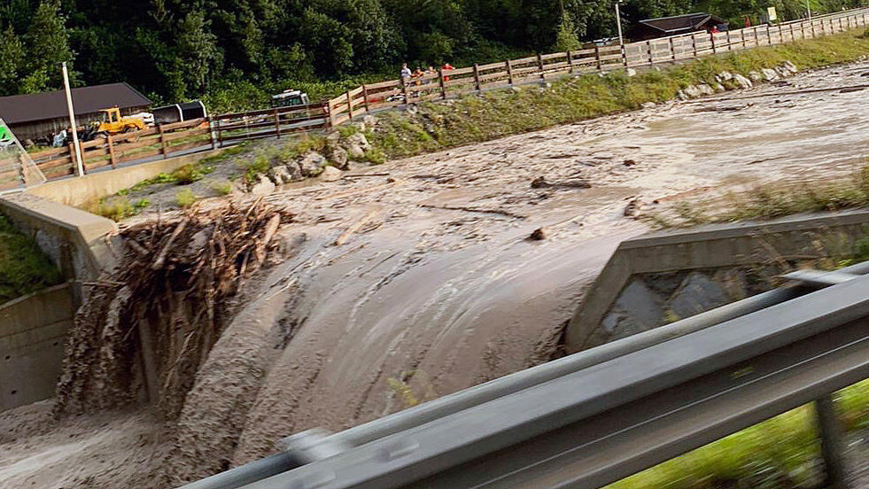 Unwetter und Starkregen in Leogang