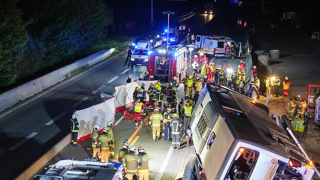 Busunfall auf A1 bei Thalgau