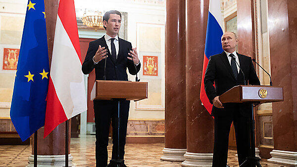 Kurz und Putin gaben eine gemeinsame Pressekonferenz
