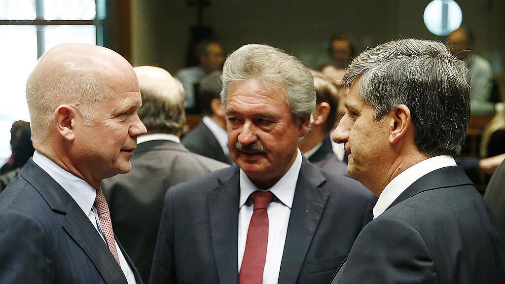 Österreichs Außenminister Michael Spindelegger mit dem britische Außenminister William Hague (links) und dem luxemburgische Außenminister Jean Asselborn.