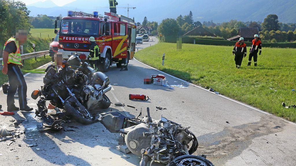 Schwerer Motorradunfall auf der B20