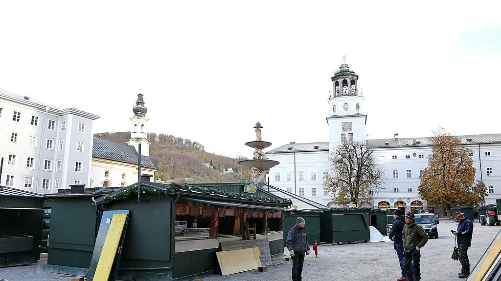 aufbau salzburger christkindlmarkt
