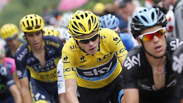 Contador (l.) im Schatten von Froome