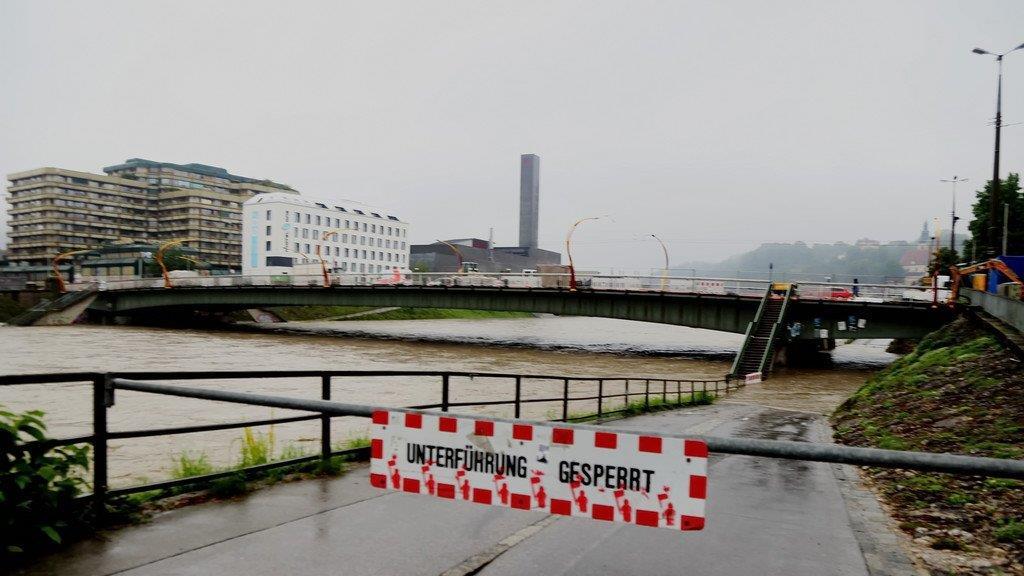 Hochwasser in der Stadt Salzburg