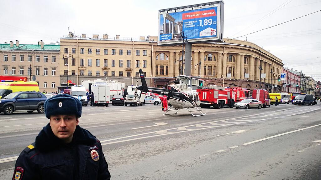 Großaufgebot an Einsatzkräften in St. Petersburg.