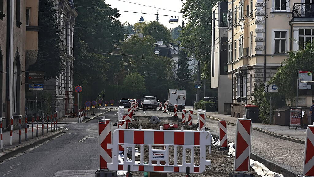 Baustelle auf Salzburger Imbergstraße:
